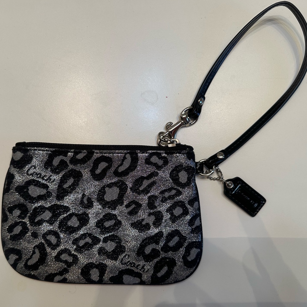 Authentic Silver/Back Wristlet